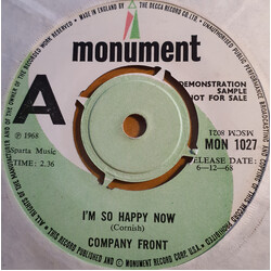 Company Front I'm So Happy Now Vinyl 7" USED