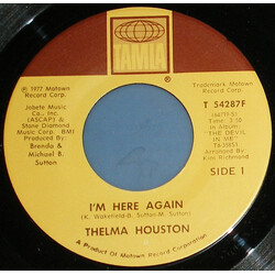 Thelma Houston I'm Here Again Vinyl 7" USED