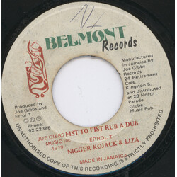 Nigger Kojak & Liza Fist To Fist Rub A Dub Vinyl 7" USED