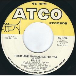 Tin Tin (5) Toast And Marmalade For Tea Vinyl 7" USED
