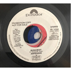 Arpeggio (2) Runaway USED VINYL 7INCH 45 RPM SINGLE PROMO