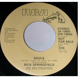 Rick Springfield Souls USED VINYL 7INCH SINGLE PROMO