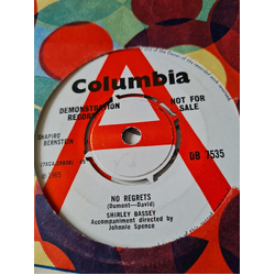 Shirley Bassey No Regrets Vinyl 7" USED
