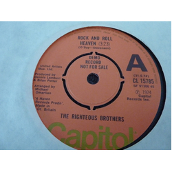 The Righteous Brothers Rock And Roll Heaven Vinyl 7" USED