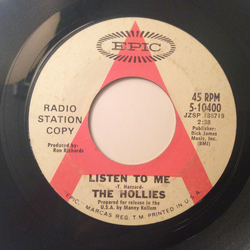 The Hollies Listen to Me Vinyl 7" USED