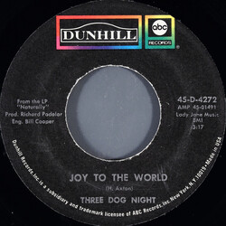 Three Dog Night Joy To The World Vinyl 7" USED