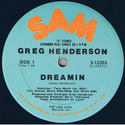 Greg Henderson Dreamin Vinyl 12" USED