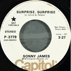 Sonny James Surprise, Surprise Vinyl 7" USED