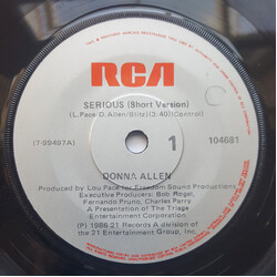 Donna Allen Serious (Short Version) / Bad Love Vinyl 7" USED