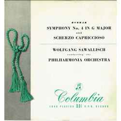 Antonín Dvořák / Wolfgang Sawallisch / Philharmonia Orchestra Symphony N° 4 In G Major, Op. 88 And Scherzo Capriccioso, Op. 66 Vinyl LP USED