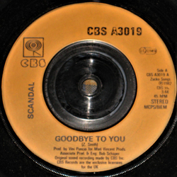 Scandal (4) Goodbye To You Vinyl 7" USED
