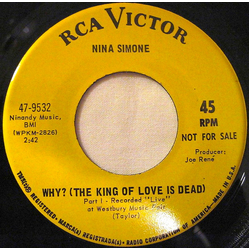 Nina Simone Why? (The King Of Love Is Dead) Vinyl 7" USED