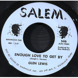 Glen Lewis (5) Hanging Pillows Out To Dry / Enough Love To Get By Vinyl 7" USED