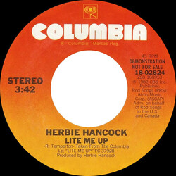 Herbie Hancock Lite Me Up Vinyl 7" USED