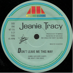 Jeanie Tracy Don't Leave Me This Way Vinyl 12" USED