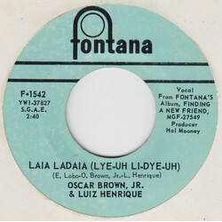 Oscar Brown Jr. / Luiz Henrique Laia Ladaia (Lye-Uh Li-Dye-Uh) Vinyl 7" USED