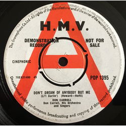 Don Carroll Don't Dream Of Anybody But Me Vinyl 7" USED