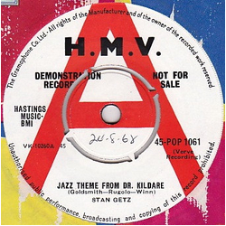 Stan Getz Jazz Theme From Dr. Kildare Vinyl 7" USED