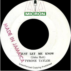 Tyrone Taylor Just Let Me Know Vinyl 7" USED