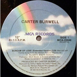 Carter Burwell Scream Of Love USED VINYL 12INCH