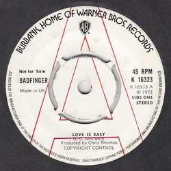 Badfinger Love Is Easy Vinyl 7" USED
