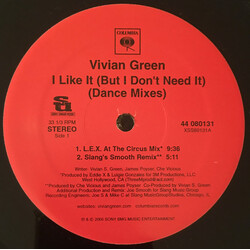 Vivian Green I Like It (But I Don't Need It) (Dance Mixes) USED VINYL 12INCH 33 S RPM STEREO