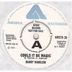 Barry Manilow Could It Be Magic Vinyl 7" USED