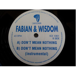Fabian & Wisdom Don't Mean Nothing Vinyl 12" USED