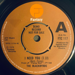 The Blackbyrds I Need You Vinyl 7" USED