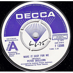 Peter Skellern Make It Easy For Me / Lie Safely There Vinyl 7" USED