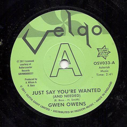 Gwen Owens Just Say You're Wanted Vinyl 7" USED