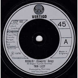 Thin Lizzy Rosalie/ (Cowgirls' Song) Vinyl 7" USED