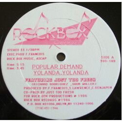 Just Too Fresh Popular Demand / Yolanda, Yolanda Vinyl 12" USED