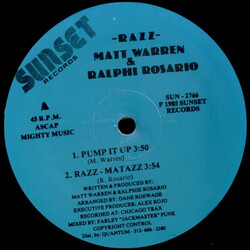 Raz / Matt Warren / Ralphi Rosario Pump It Up USED VINYL 12INCH 45 RPM
