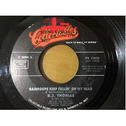 B.J. Thomas Raindrops Keep Fallin' On My Head / I'm So Lonesome I Could Cry Vinyl 7" USED