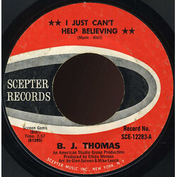 B.J. Thomas I Just Can't Help Believing Vinyl 7" USED