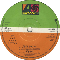 Sparks Cool Places Vinyl 7" USED