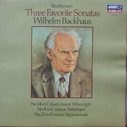 Wilhelm Backhaus Beethoven Three Favorite Sonatas Vinyl LP USED