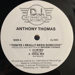 Anthony Thomas Tonite I Really Need Someone Vinyl 12" USED