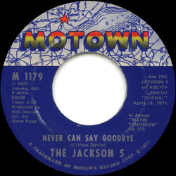 The Jackson 5 Never Can Say Goodbye Vinyl 7" USED