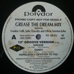 Frankie Valli / John Travolta / Olivia Newton-John Grease The Dream Mix Vinyl 12" USED