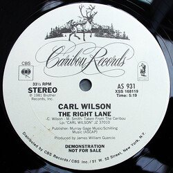 Carl Wilson The Right Lane / Hold Me Vinyl 12" USED