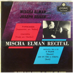 Mischa Elman / Joseph Seiger Elman Recital Vinyl LP USED