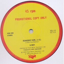 U-Roy Runaway Girl / Chalice In The Palace Vinyl 12" USED