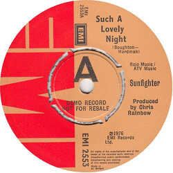 Sunfighter Such A Lovely Night Vinyl 7" USED