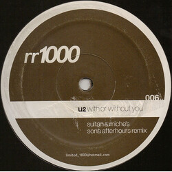 U2 With Or Without You (Sultan & Miche's Sona Afterhours Remix) Vinyl 12" USED