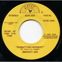 Smokey Joe (5) / Billy Emerson Signifying Monkey / Move Baby Move Vinyl 7" USED