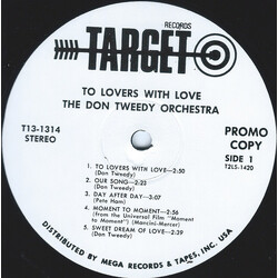 Don Tweedy And His Orchestra To Lovers With Love Vinyl LP USED