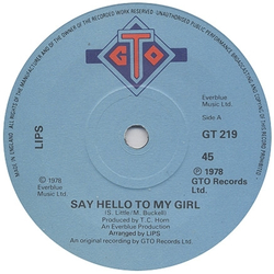 LIPS (15) Say Hello To My Girl Vinyl 7" USED