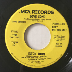 Elton John Love Song Vinyl 7" USED